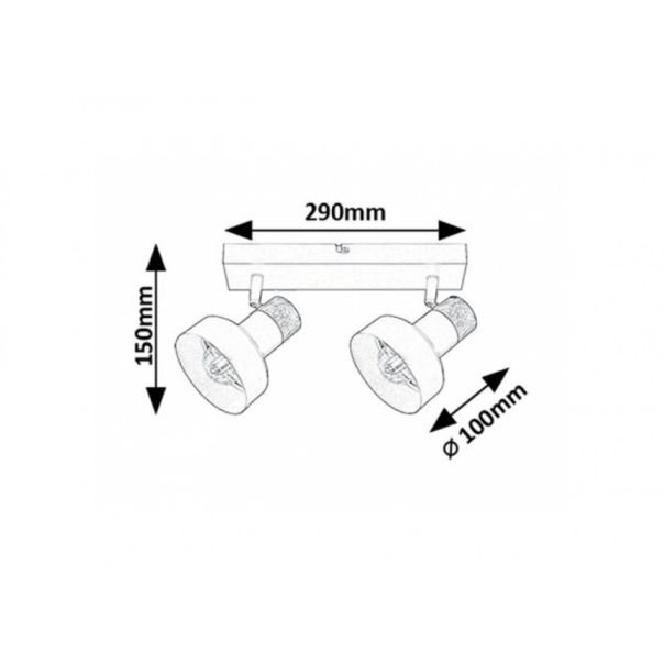 Rabalux Spot rasveta Saskia E14 2x MAX 15W crna (73056) - RAS003234A00000