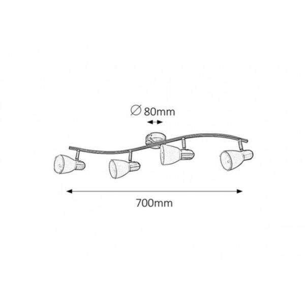 Rabalux Spot rasveta Soma E14 4x MAX 40W bronzana (6309) - 6309