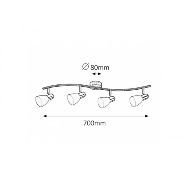 Rabalux Spot rasveta Soma E14 4x MAX 40W brušeni hrom (6304) - 6304