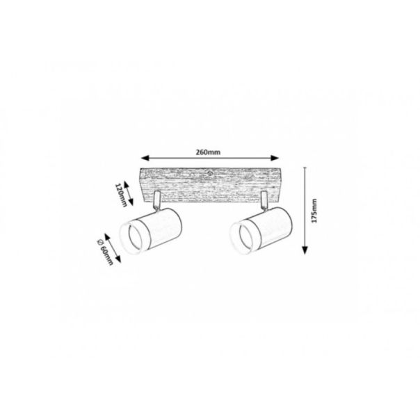 Rabalux Spot rasveta Toras GU10 2X MAX 5W hrast (73122) - 73122