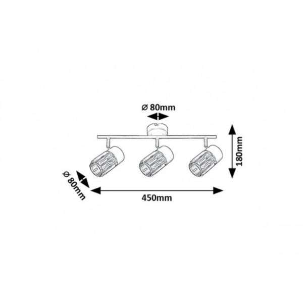 Rabalux Spot rasveta Venaro E14 3x MAX 15W crna (73061) - RAS003239A00000