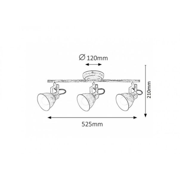 Rabalux Spot rasveta Vivienne E14 3x MAX 40W antik bela (5968) - 5968