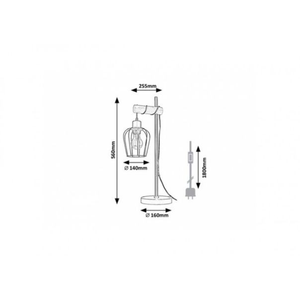 Rabalux Stona lampa Fabian E27 1x MAX 40W mat crno (5245) - 5245