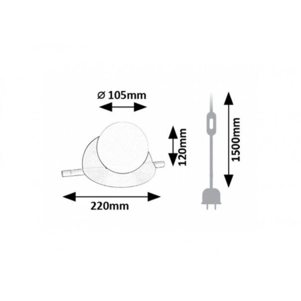 Rabalux Stona lampa Jules G9 1x MAX 5W crna (74222) - RAS003268A00000