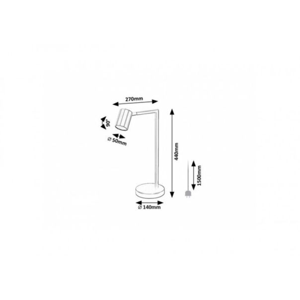 Rabalux Stona lampa Karter GU10 1X MAX 5W mat crno (73029) - RAS002603A00000