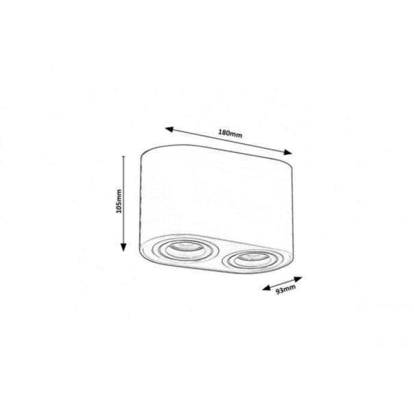 Rabalux Ugradna i nadgradna rasveta Kobald GU10 2x MAX 42W mat crno (2051) - 2051-1