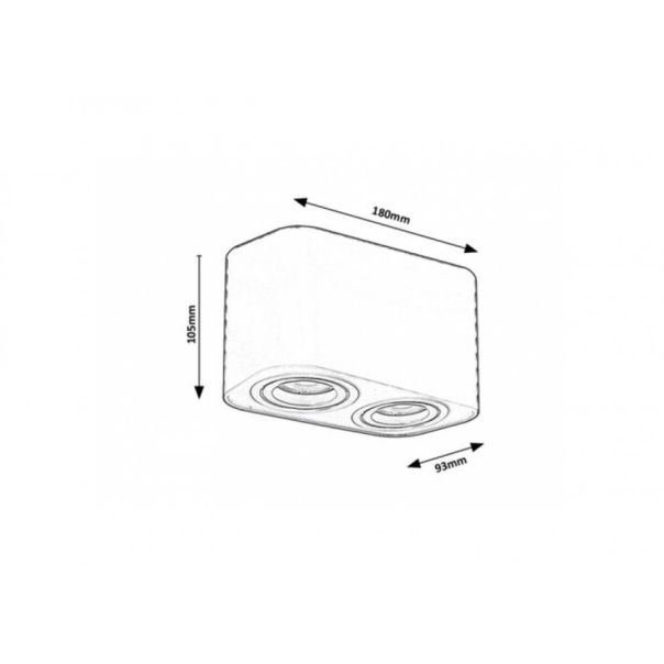 Rabalux Ugradna i nadgradna rasveta Kobald GU10 2x MAX 42W mat crno (2053) - 2053-1