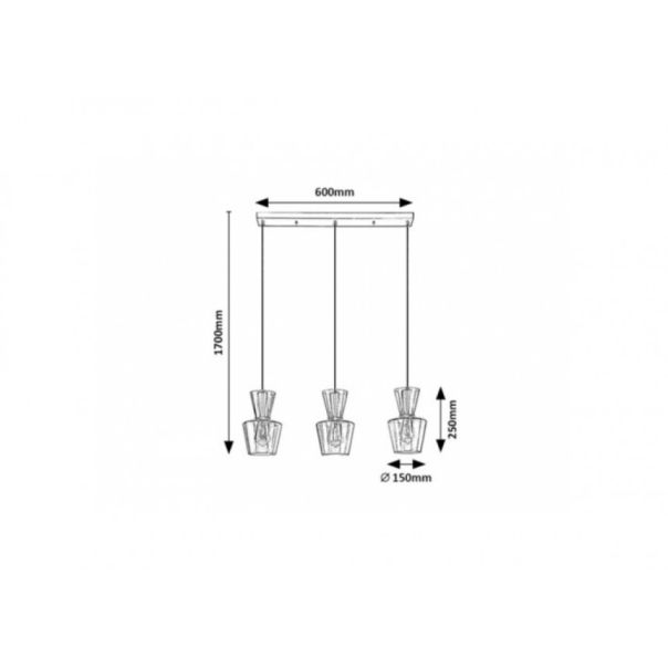 Rabalux Visilica Abra E27 3x MAX 60W mat crno (72163) - RAS002864A00000