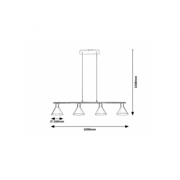 Rabalux Visilica Alvaro E27 4x MAX 40W mat crno (3160) - 3160