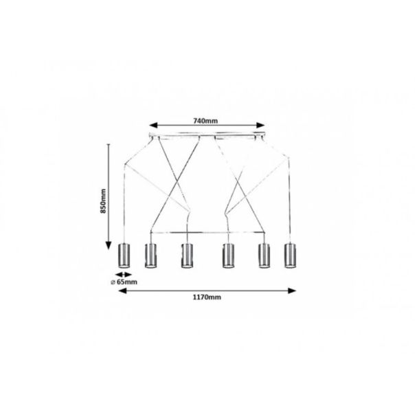 Rabalux Visilica Aslaug GU10 6x MAX 50W mat crno (72018) - 72018