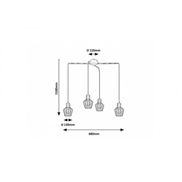 Rabalux Visilica Belano E27 4x MAX 40W crna (3540) - 3540