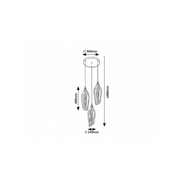 Rabalux Visilica Bellini E27 3x MAX 60W crna (72203) - RAS002901A00000