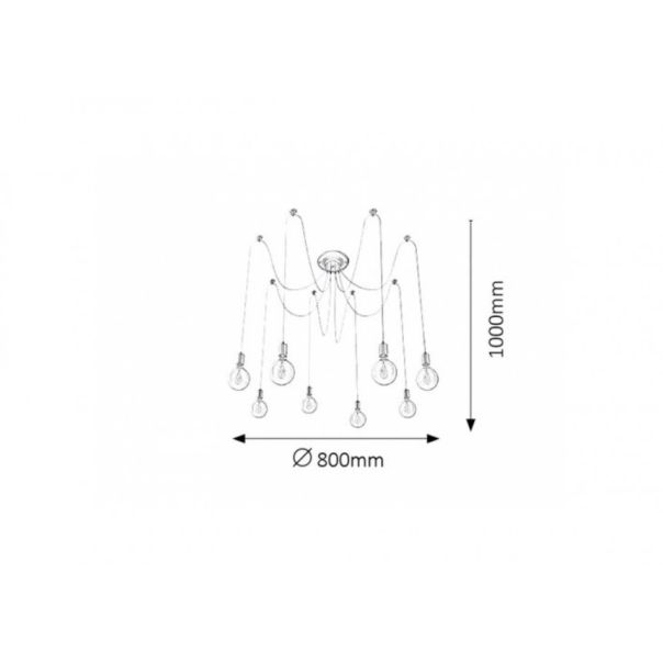 Rabalux Visilica Caspar E27 10x MAX 60W mat crno (2224) - 2224-1
