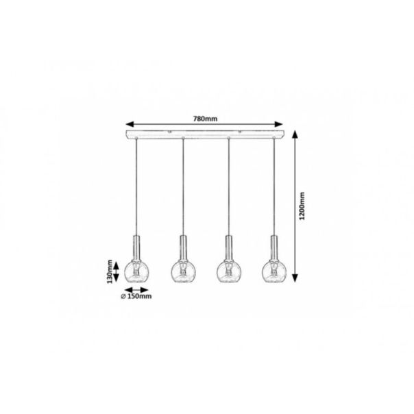 Rabalux Visilica Centio E27 4x MAX 40W crna (72174) - RAS002882A00000
