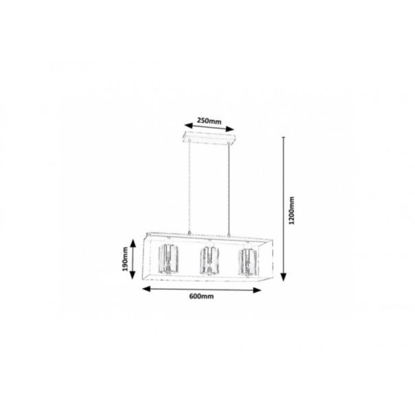 Rabalux Visilica Chadwick E27 3x MAX 25W crna (72033) - 72033