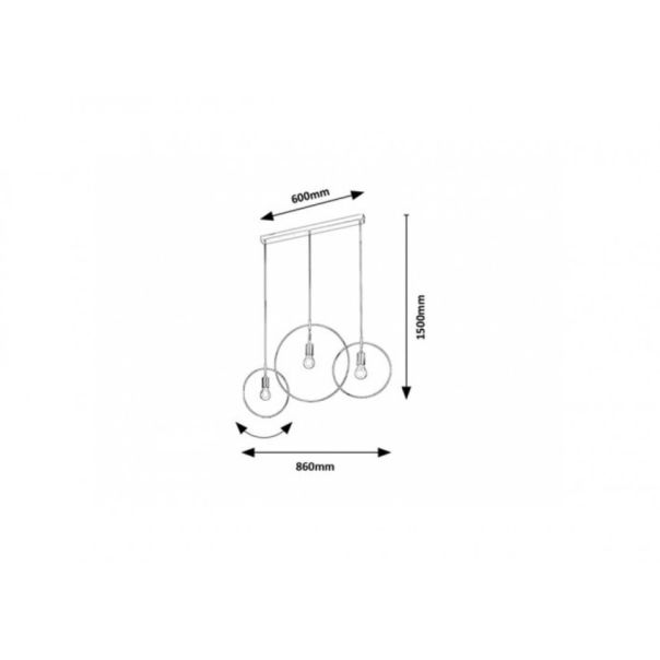 Rabalux Visilica Dilara E27 3x MAX 40W mat crno (72019) - 72019
