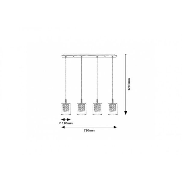 Rabalux Visilica Duchess G9 4x MAX 40W hrom (3116) - 3116-1