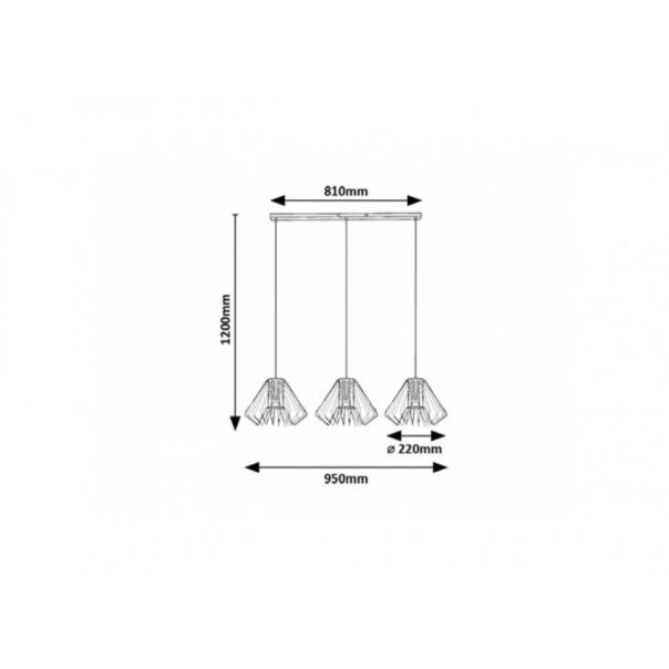 Rabalux Visilica Emerencia E27 3x MAX 40W crna (72371) - RAS003221A00000