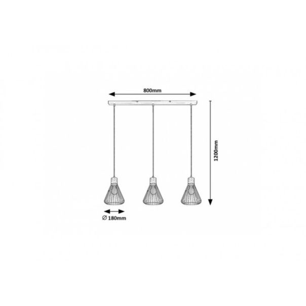 Rabalux Visilica Farfalle E27 3x MAX 40W crna (3149) - RAS000250A00000