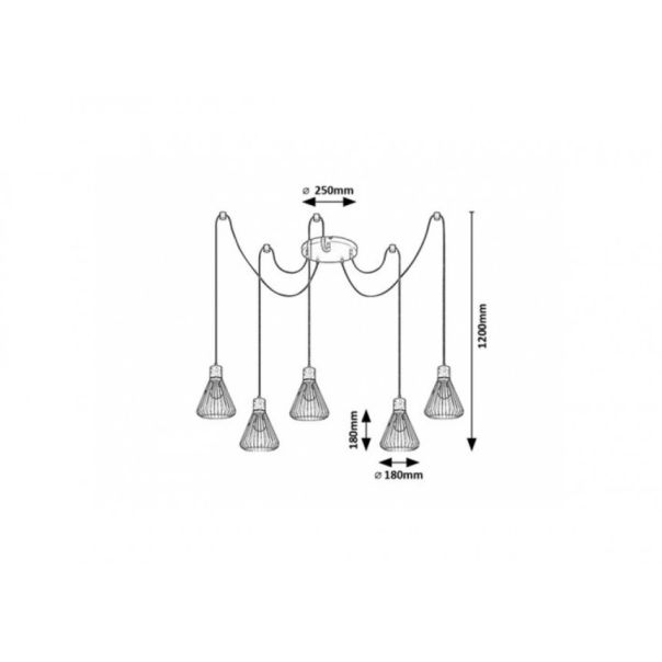 Rabalux Visilica Farfalle E27 5x MAX 40W crna (3150) - 3150