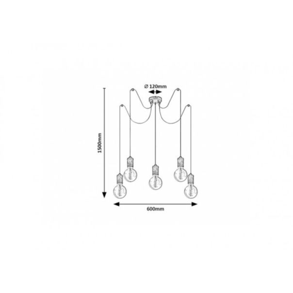 Rabalux Visilica Fidel E27 5x MAX 25W antično zlato (3218) - 3218
