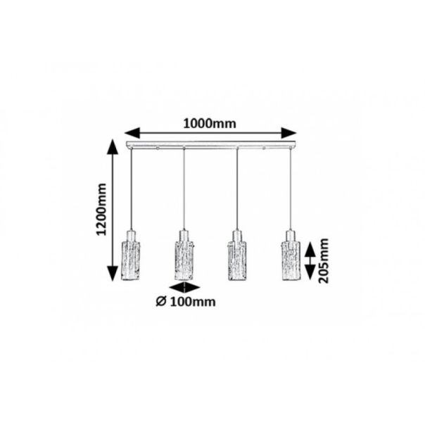 Rabalux Visilica Fumea E27 4x MAX 60W crna (72039) - RAS003325A00000