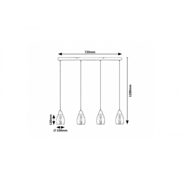 Rabalux Visilica Ilmari E27 4x MAX 15W crna (72184) - RAS002884A00000
