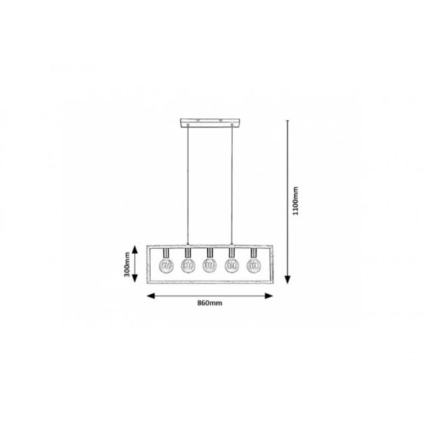 Rabalux Visilica Indigo E27 5x MAX 40W crna (2294) - 2294-1-1