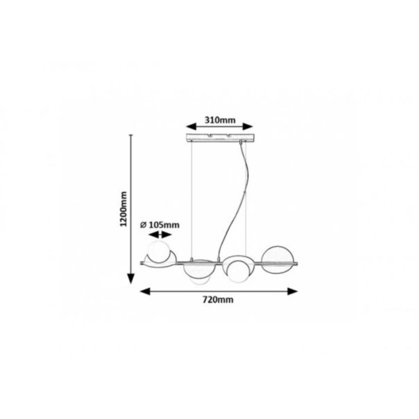 Rabalux Visilica Jules G9 4x MAX 5W crna (72225) - RAS003193A00000
