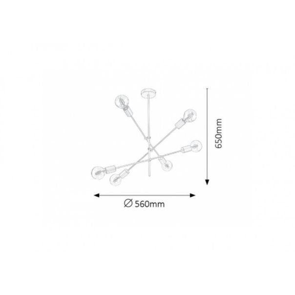 Rabalux Visilica Lanny E27 6x MAX 15W crna (2104) - 2104-1