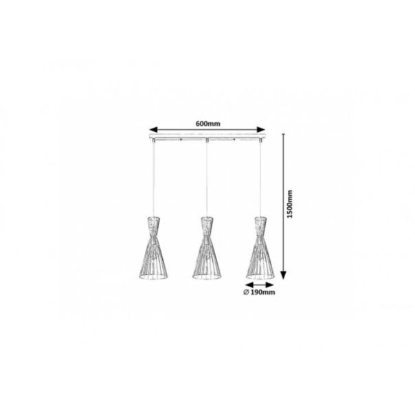 Rabalux Visilica Leandros E27 3x MAX 40W mat crno (72006) - 72006