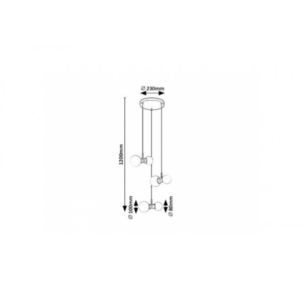 Rabalux Visilica Lition G9 6x MAX 28W crna (72300) - RAS002950A00000