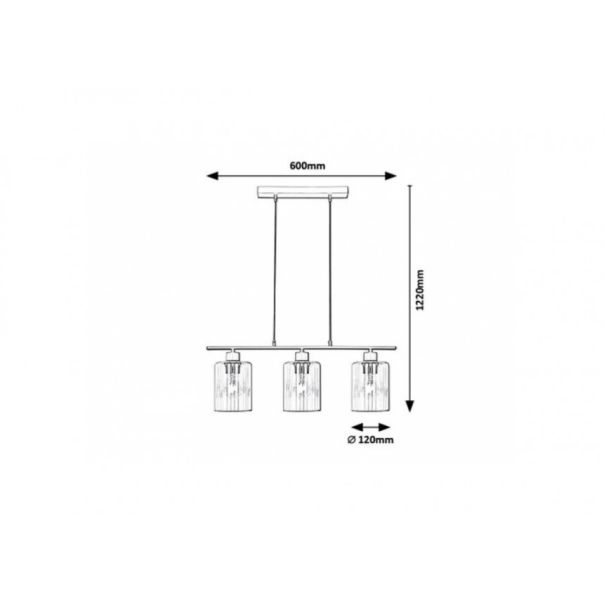 Rabalux Visilica Miroslaw E27 3x MAX 40W mat crno (5078) - 5078