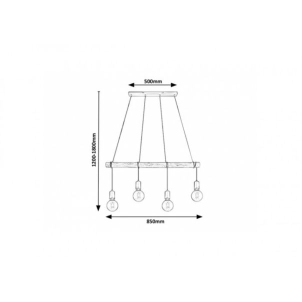 Rabalux Visilica Pablo E27 4x MAX 40W mat crno (3980) - 3980-1