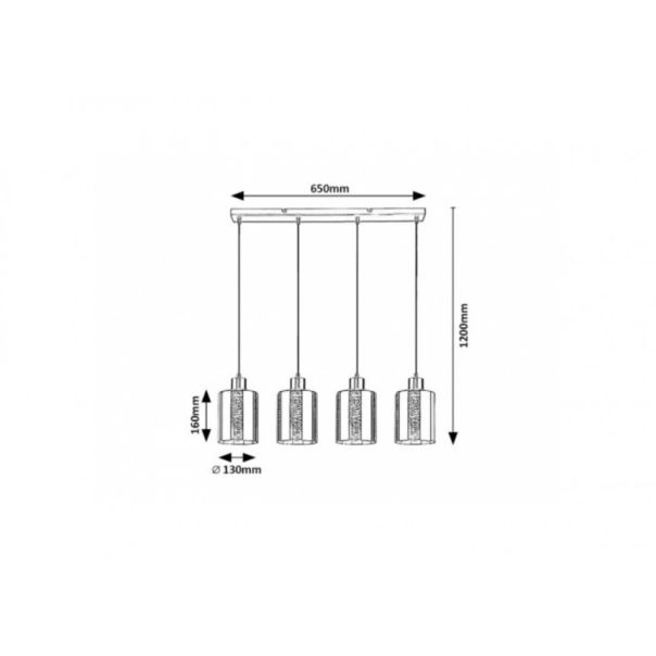 Rabalux Visilica Perez E27 4x MAX 40W mat crno (72247) - RAS002649A00000