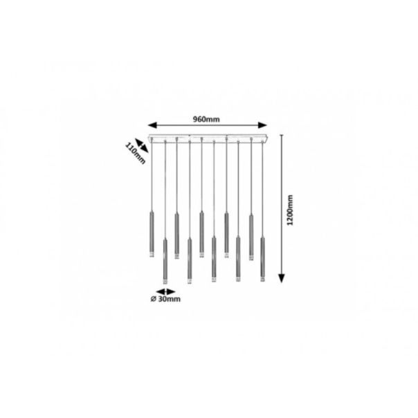 Rabalux Visilica Ramira G9 10x MAX 5W crna (72364) - RAS003215A00000