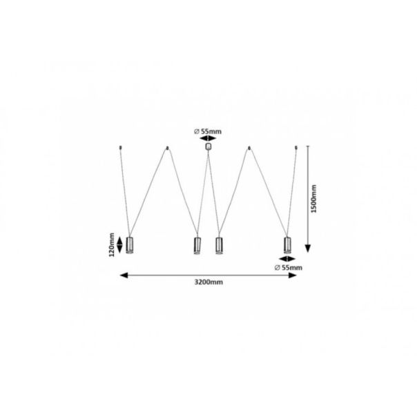Rabalux Visilica Senobia GU10 4X MAX 5W crna (73038) - RAS002544A00000