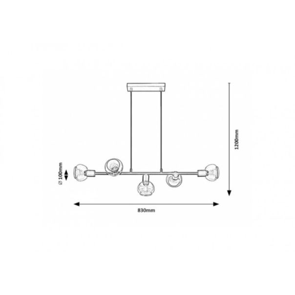 Rabalux Visilica Sullivan E14 5x MAX 40W crna (3297) - 3297-1-1