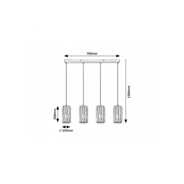 Rabalux Visilica Veness E27 4x MAX 40W mat crno (72256) - RAS002561A00000