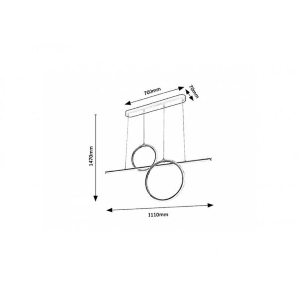 Rabalux Visilica Willow LED 48W mat crno (6970) - 6970