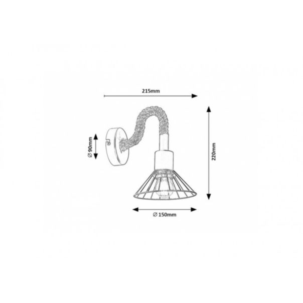 Rabalux Zidna lampa Daryl E27 1x MAX 40W crna (5270) - 5270