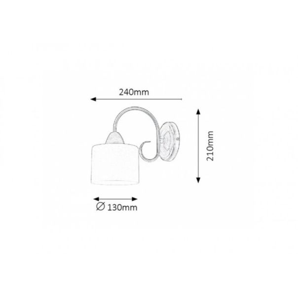 Rabalux Zidna lampa Edith E27 1x MAX 60W antik mesing (7274) - 7274