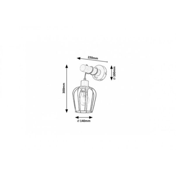 Rabalux Zidna lampa Fabian E27 1x MAX 40W mat crno (5244) - 5244