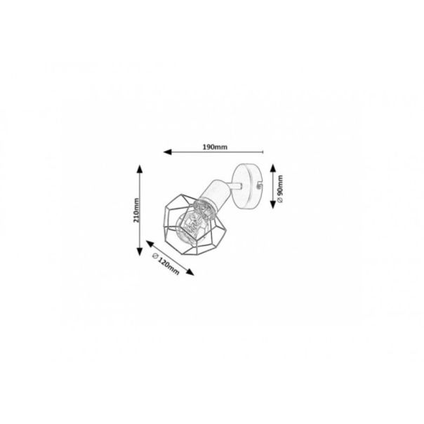 Rabalux Zidna lampa Fran E27 1x MAX 40W mat crno (71065) - RAS002637A00000