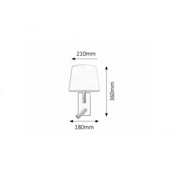 Rabalux Zidna lampa Harvey E27 1x MAX 40 + LED 3W brušeni hrom (6539) - 6539-1