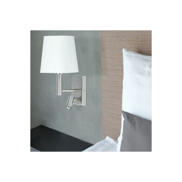 Rabalux Zidna lampa Harvey E27 1x MAX 40 + LED 3W brušeni hrom (6539) - 6539-1