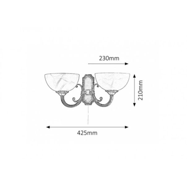 Rabalux Zidna lampa Marlene E14 2x MAX 40W bronzana (8542) - 8542