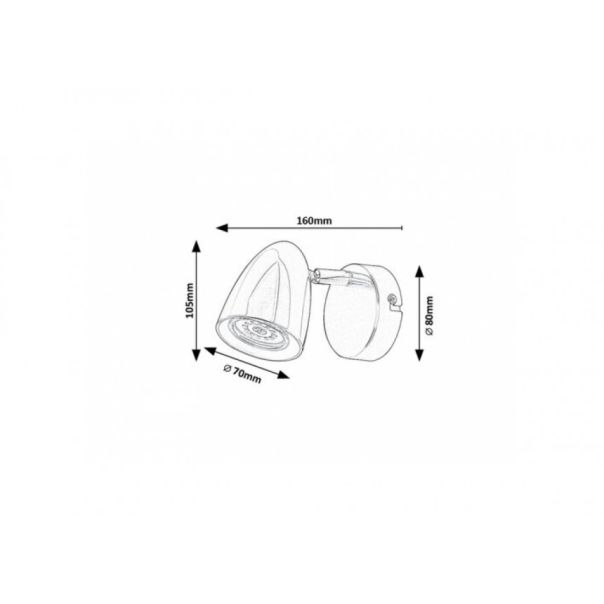 Rabalux Zidna lampa Perico GU10 1X MAX 5W crna (73015) - RAS002728A00000