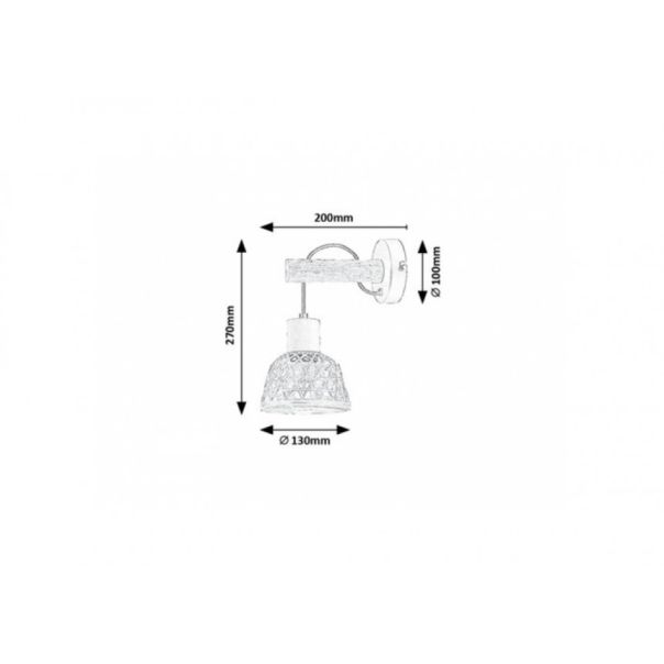 Rabalux Zidna lampa Rattan E27 1x MAX 15W crna (71025) - 71025