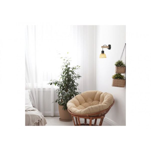 Rabalux Zidna lampa Rattan E27 1x MAX 15W crna (71025) - 71025
